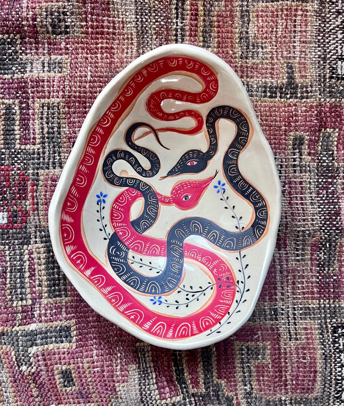 Red and black trinket bowl