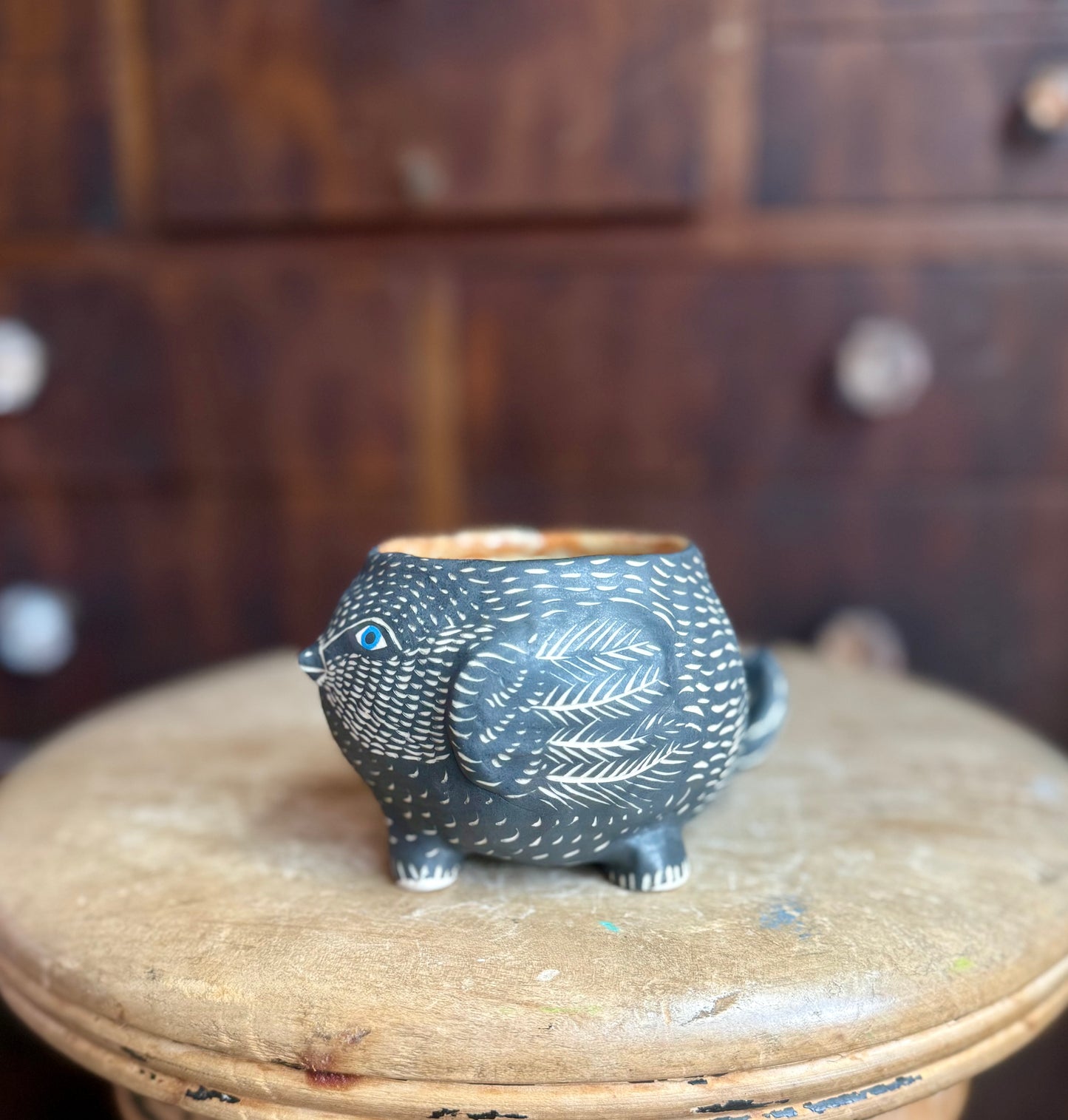 Bird creature mug (chai interior)