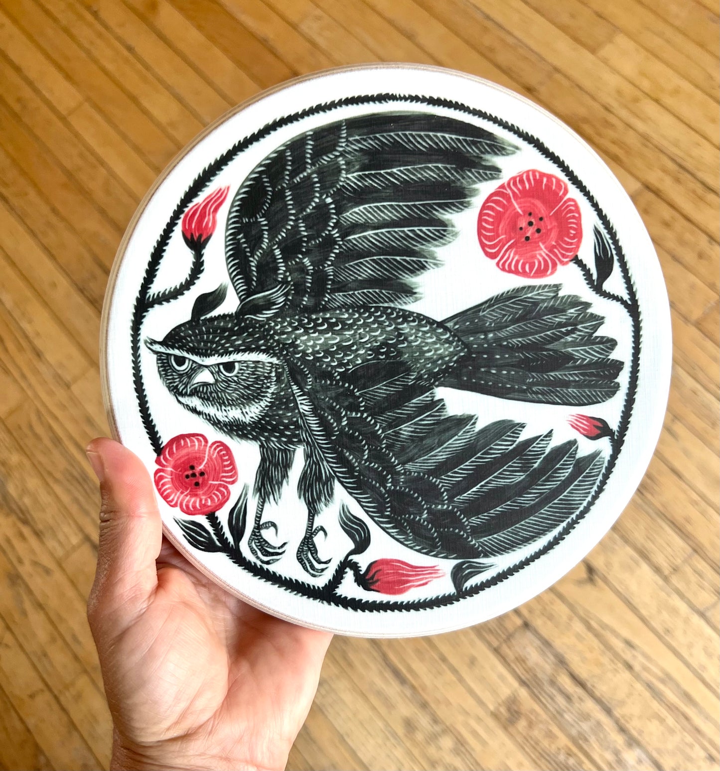 9” owl wall piece