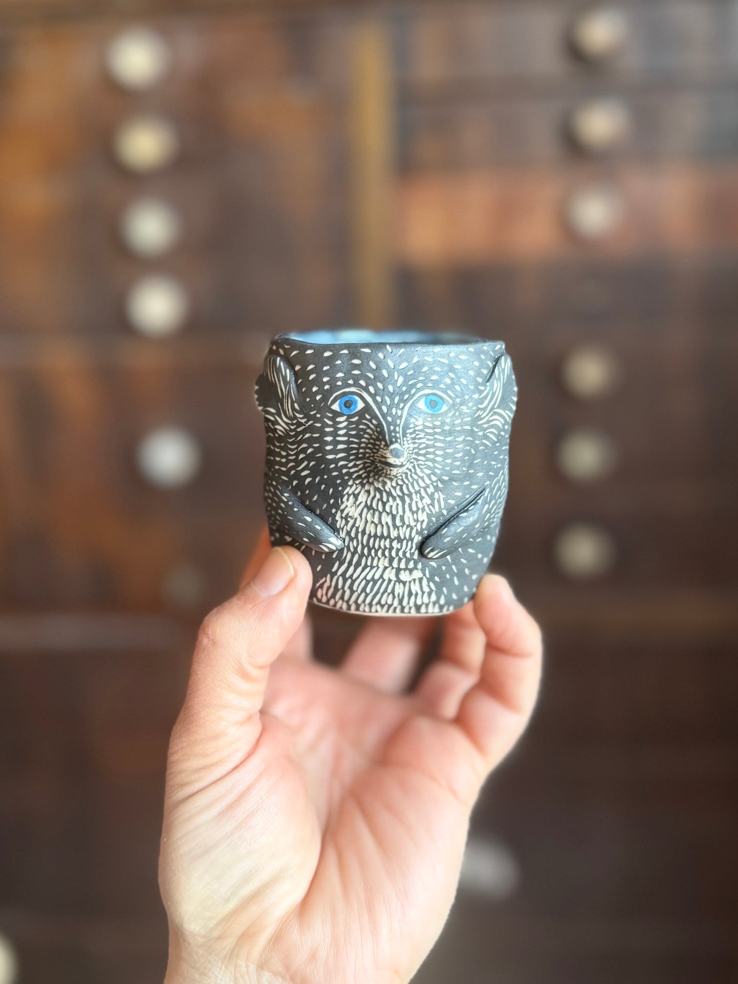 Teeny anxious fox mug