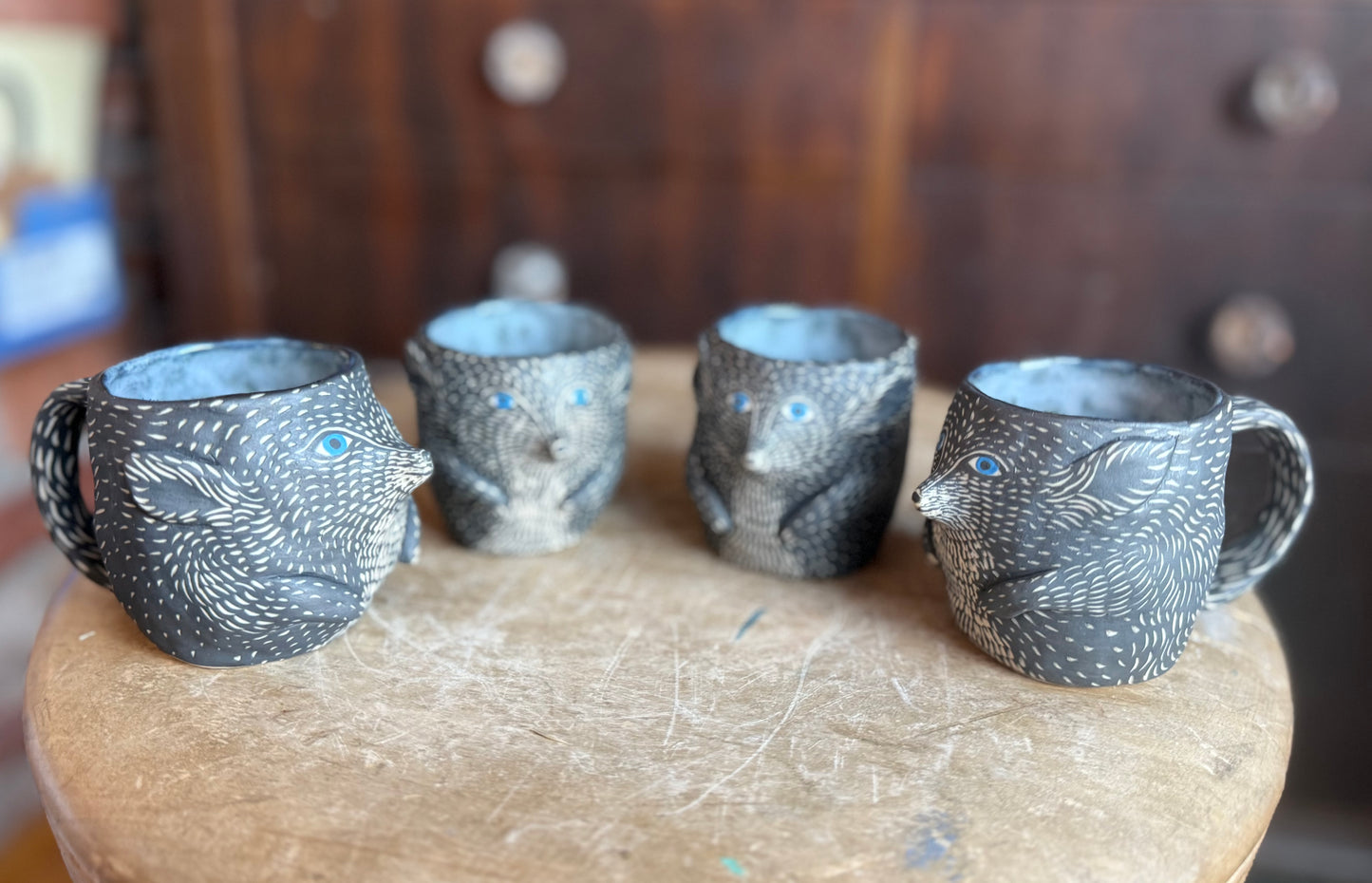 Teeny anxious fox mug