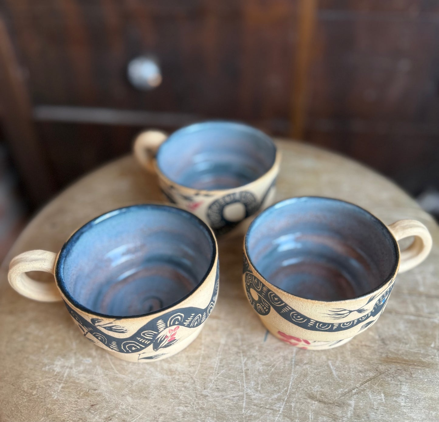 3 snake men of the apocalypse stacking mug set