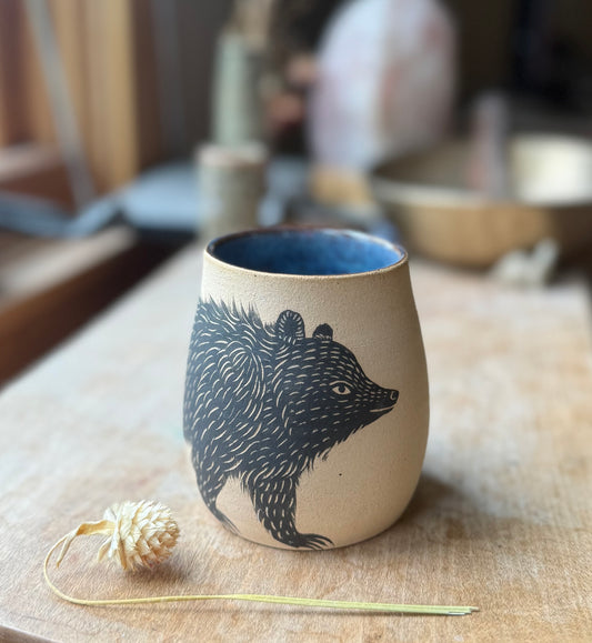 Favorite bear - indigo interior glaze