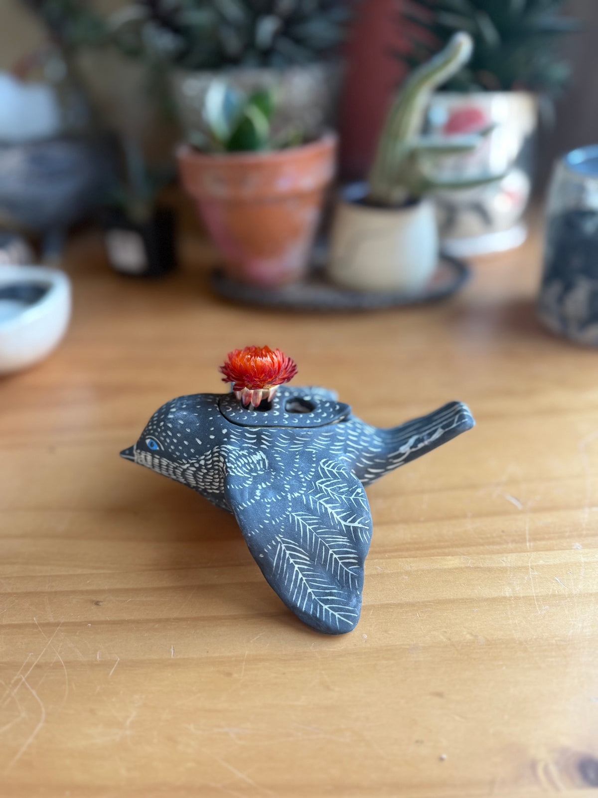 Bird flower vase