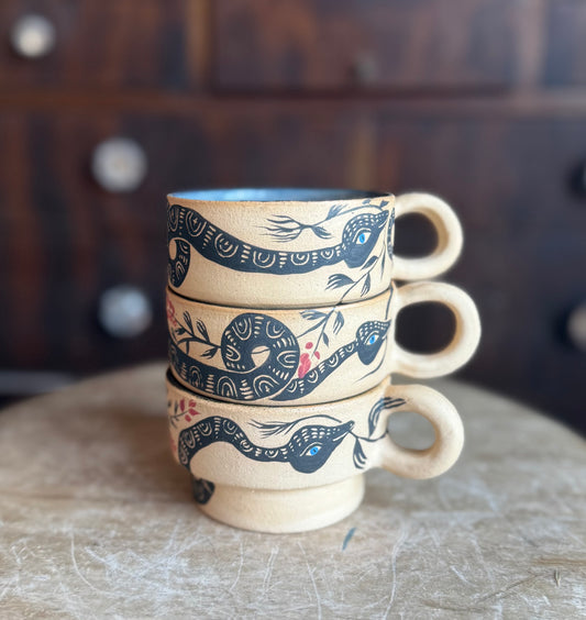 3 snake men of the apocalypse stacking mug set