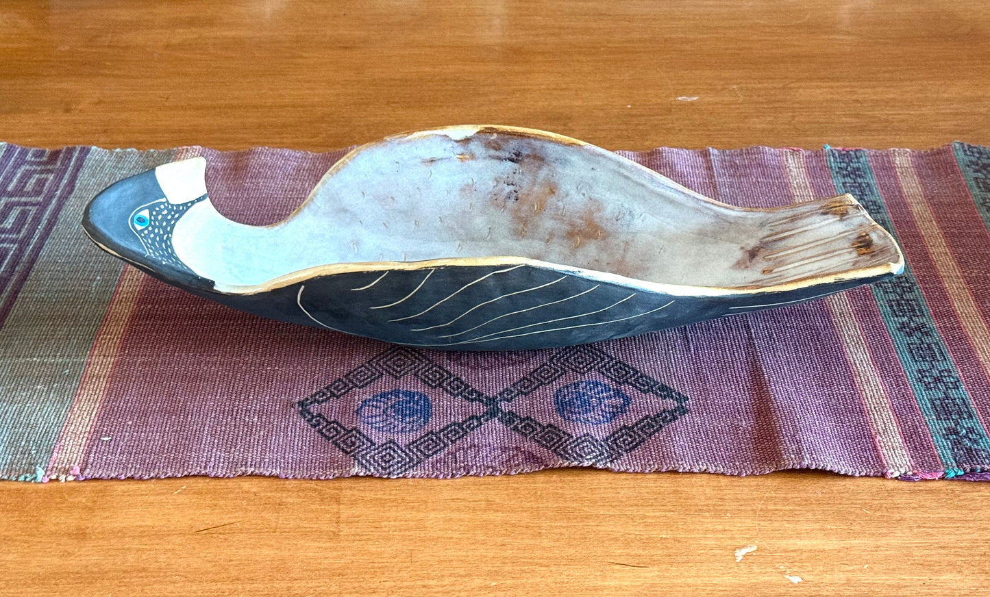 Bowl/platter :: Large guardian hawk