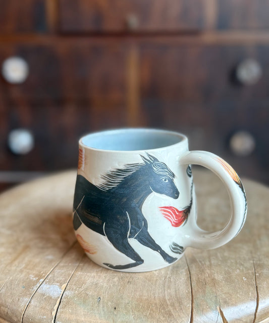 Runaway horse mug