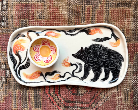 Bear snack tray with matching bowl