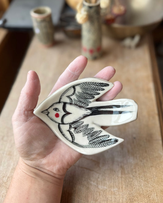 Bird in the hand spoon rest/ trinket dish