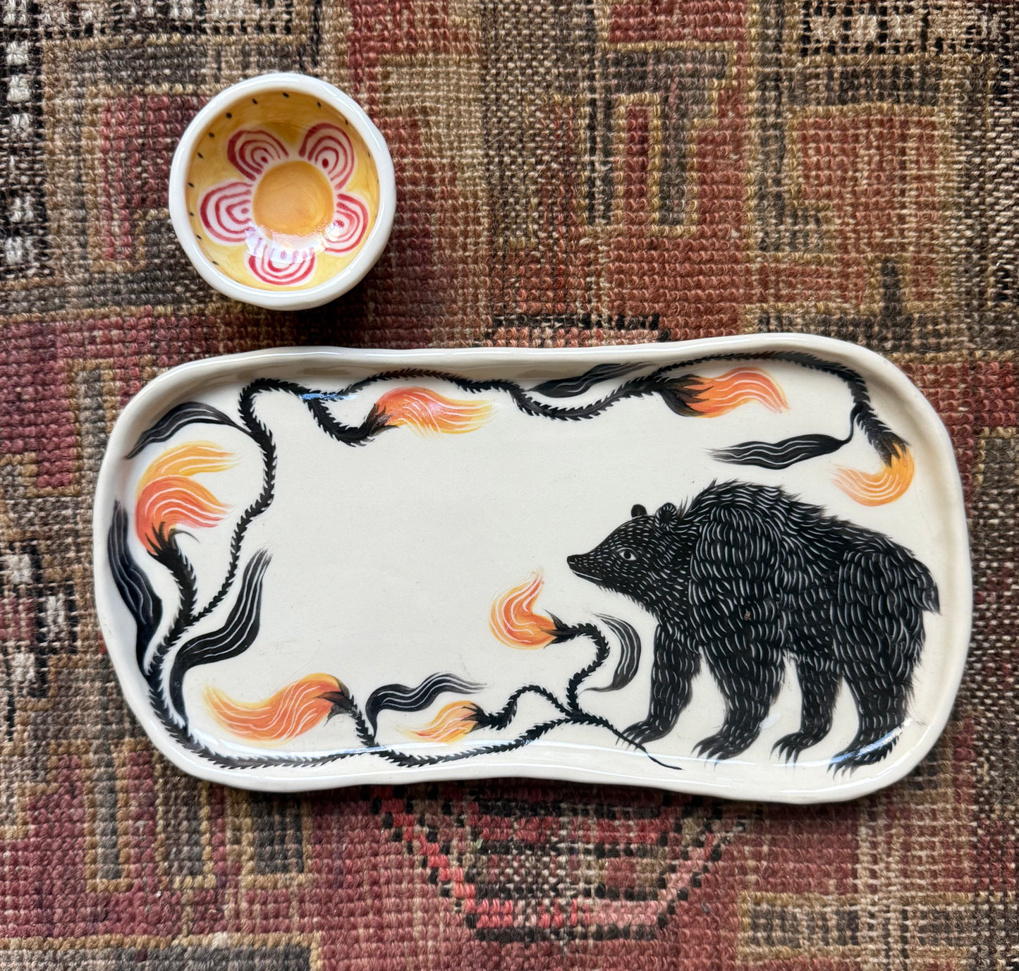 Bear snack tray with matching bowl