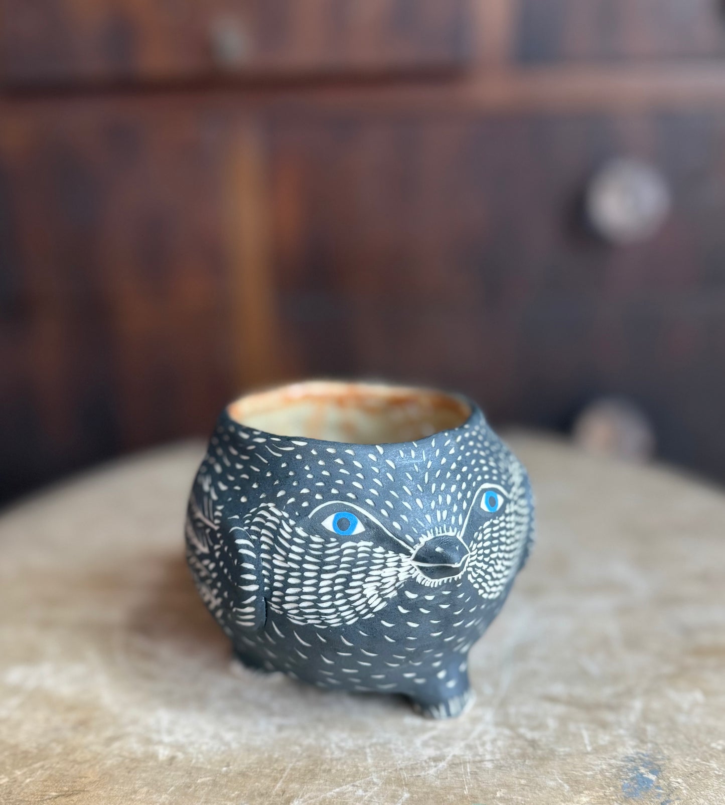 Bird creature mug (chai interior)
