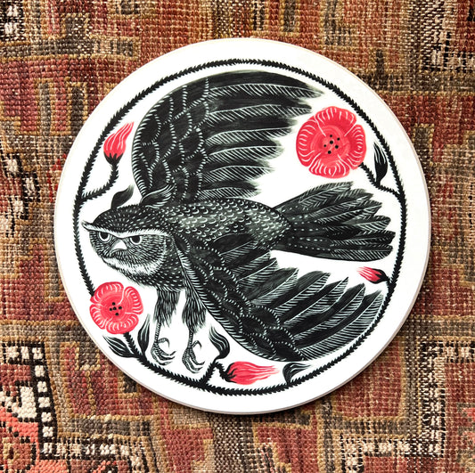 8” owl wall piece
